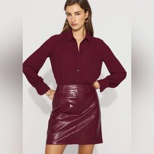 White House Faux Croc Skirt